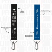 LLAVERO LANYARD CON ARNES PLATA 2.5CM