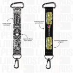 LLAVERO LANYARD CON CARABINERO Y ARNES NEGRO 2CM - Imagen 2