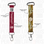 LLAVERO LANYARD CON CARABINERO Y MOSQUETON GIRATORIO 2CM - Imagen 2