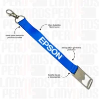 LLAVERO LANYARD CON DESTAPADOR Y MOSQUETON GIRATORIO 2CM