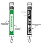 LLAVERO LANYARD CON DESTAPADOR Y MOSQUETON GIRATORIO 2CM - Imagen 2