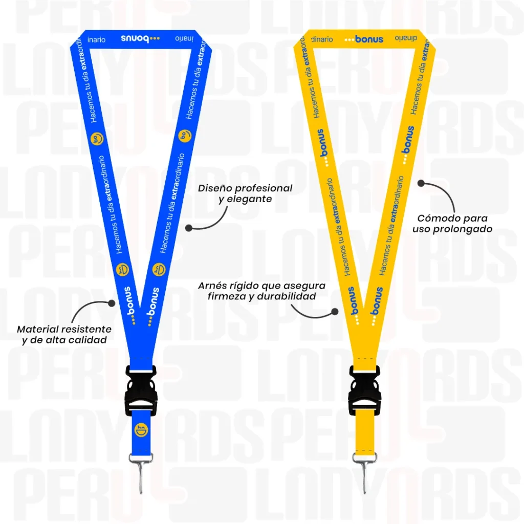 LANYARDS CON TIP TOP PLANO IMPORTADO Y MOSQUETON RIGIDO 2.5CM