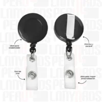 YOYO DE CINTURA CON CINTA PARA FOTOCHECK NEGRO