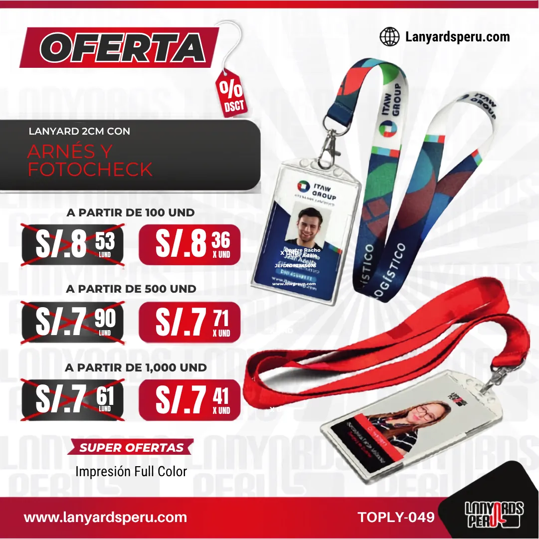 Lanyard Con Arnes Y Fotocheck personalizado