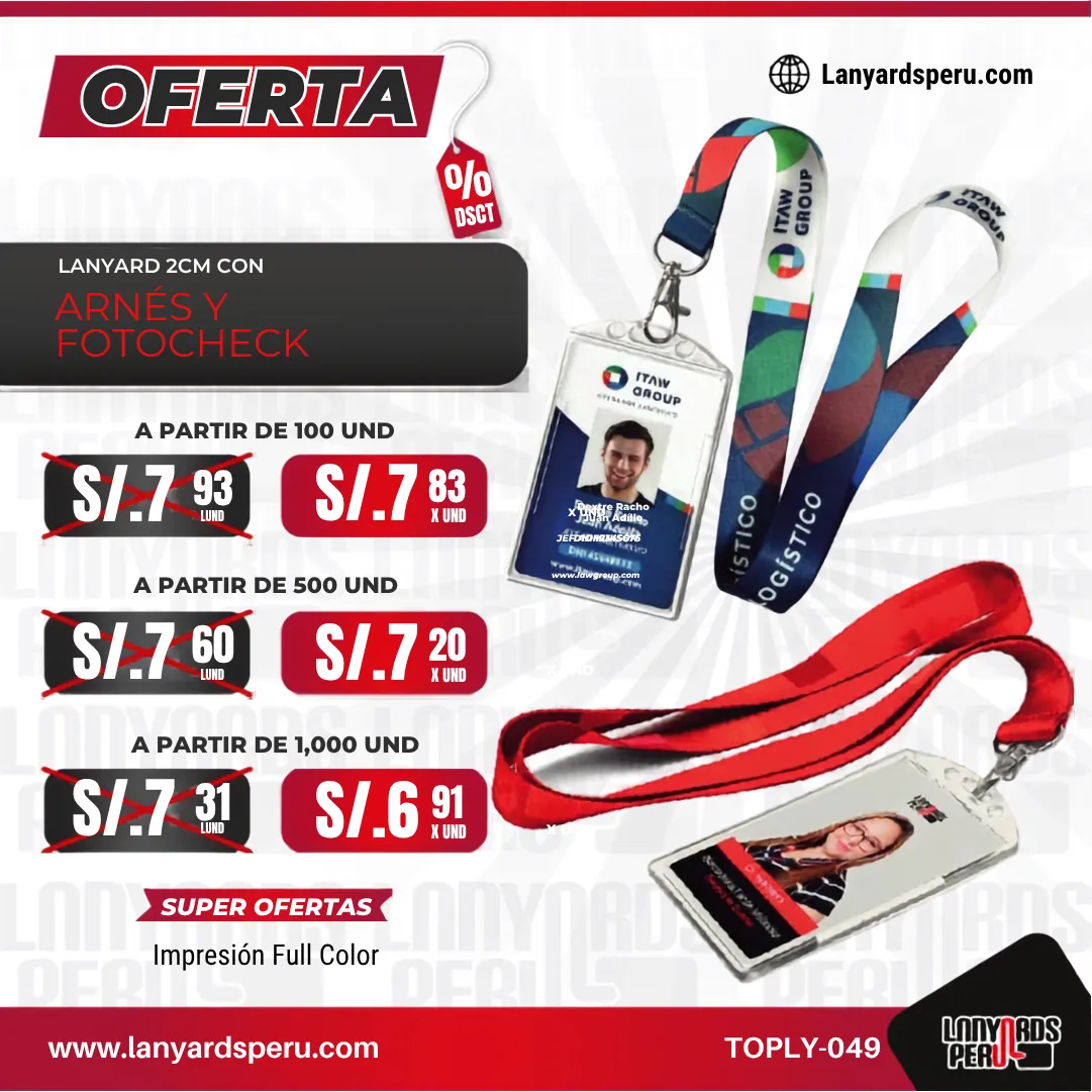 Lanyard Con Arnes Y Fotocheck personalizado